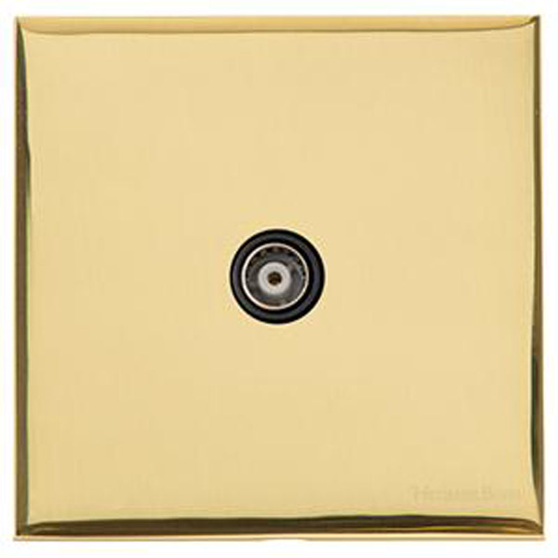WINCHESTER 01 1G ISOLATED TV COAX, 088x088mm POLISHED BRASS/BLACK by M MARCUS LTD