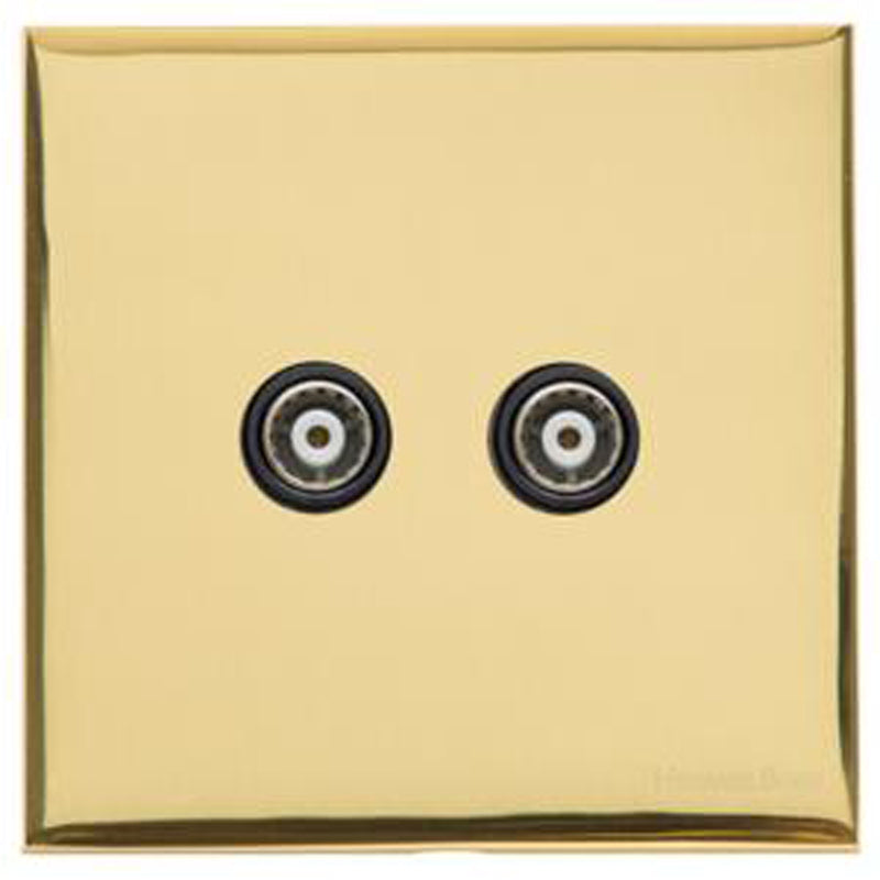 WINCHESTER 01 TWIN TV/FM DIPLEXED, 088x088mm POLISHED BRASS/BLACK by M MARCUS LTD