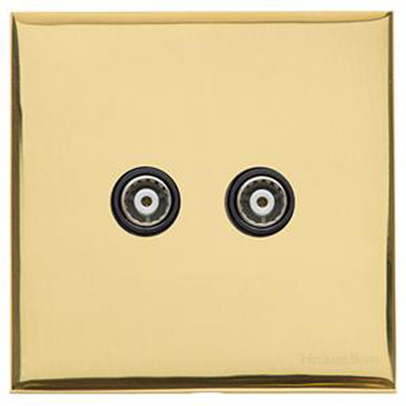 WINCHESTER 01 2G TV COAXIAL NON ISOLATED, 088x088mm POLISHED BRASS/BLACK by M MARCUS LTD