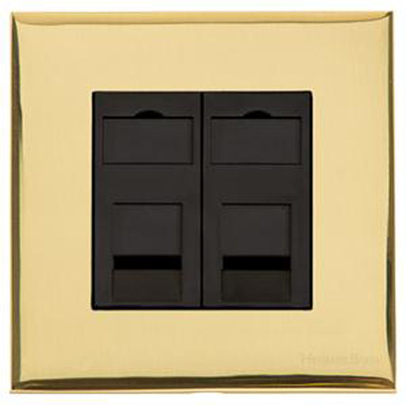 WINCHESTER 01 2G RJ45 DATA, 088x088mm POLISHED BRASS/BLACK by M MARCUS LTD