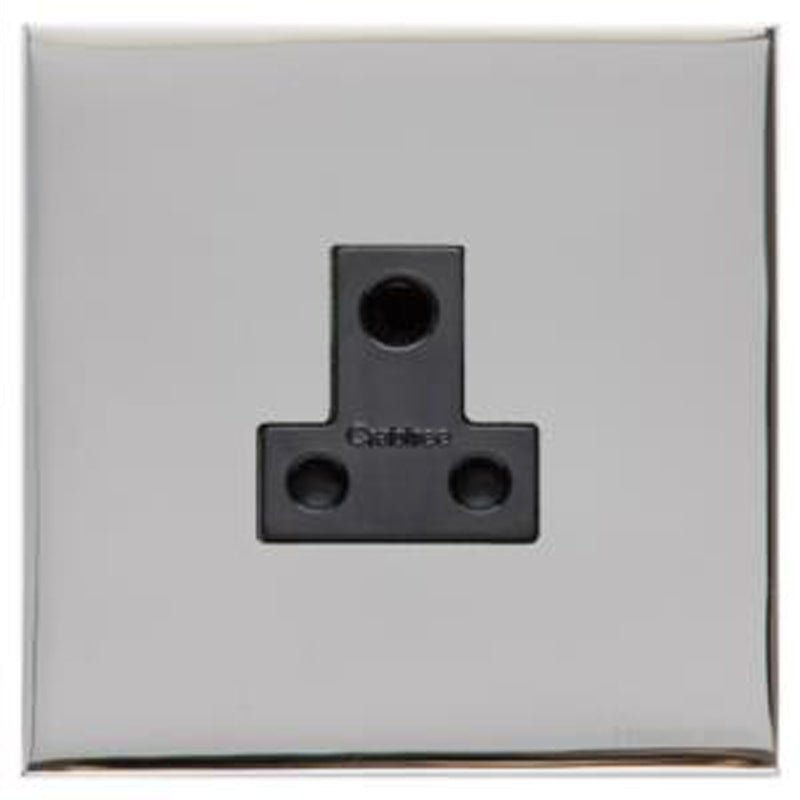 WINCHESTER 02 1G 5A 3PIN SOCKET, 088x088mm POLISHED CHROME/BLACK by M MARCUS LTD