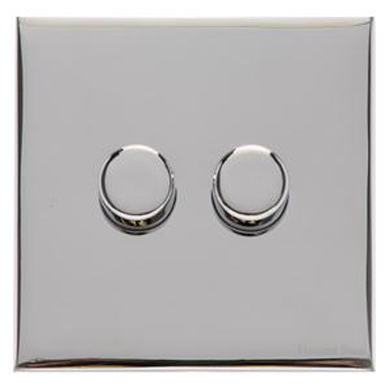 WINCHESTER 02 2G 2W DIMMER TRAILING EDGE, 088x088mm POLISHED CHROME by M MARCUS LTD