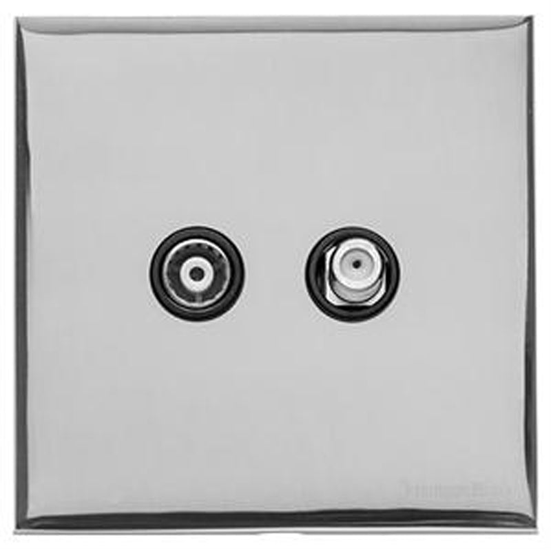 WINCHESTER 02 TV/SATELLITE, 088x088mm POLISHED CHROME/BLACK by M MARCUS LTD