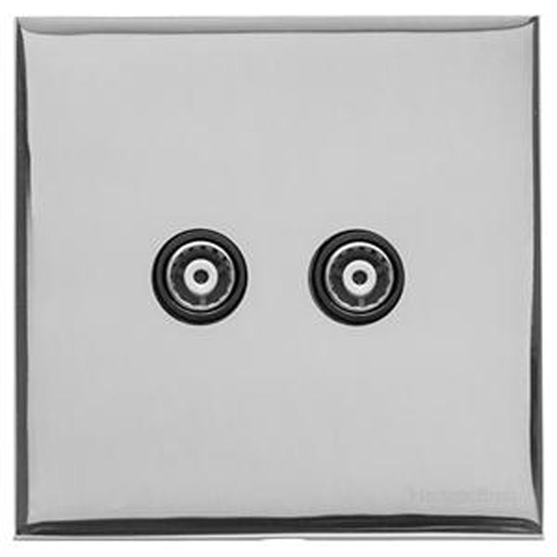 WINCHESTER 02 2G TV COAXIAL NON ISOLATED, 088x088mm POLISHED CHROME/BLACK by M MARCUS LTD