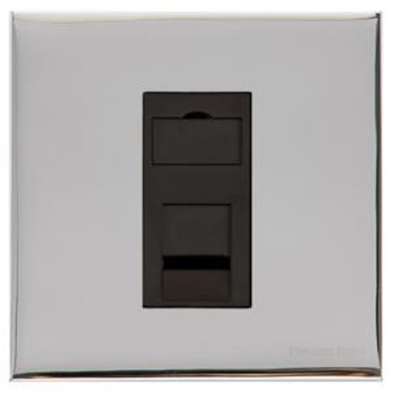 WINCHESTER 02 1G RJ11 IRISH TELEPHONE, 088x088mm POLISHED CHROME/BLACK by M MARCUS LTD