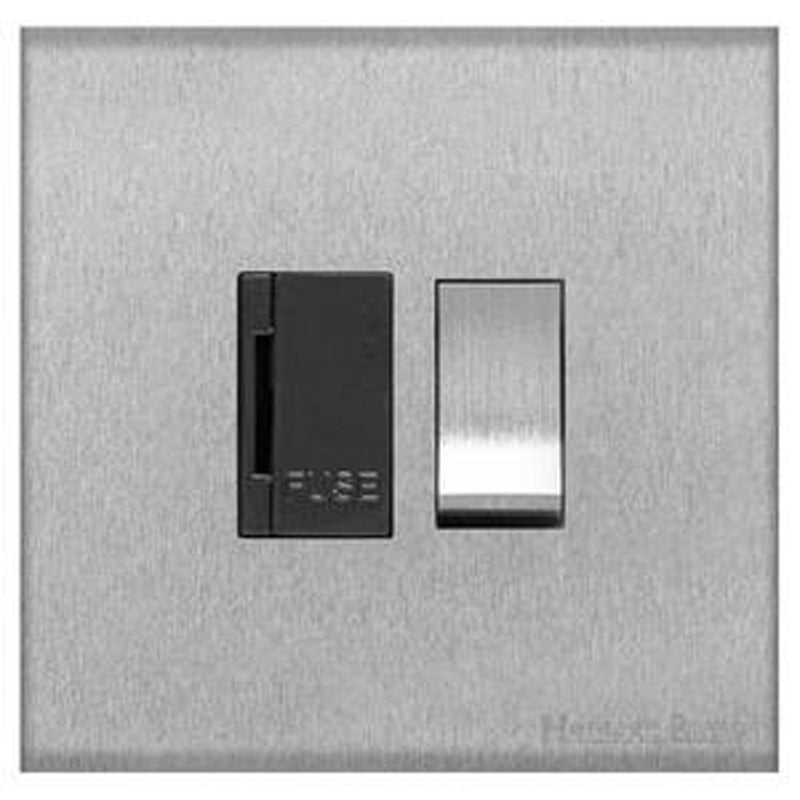 WINCHESTER 03 13A SWITCHED FUSED SPUR, 088x088mm SATIN CHROME/BLACK by M MARCUS LTD