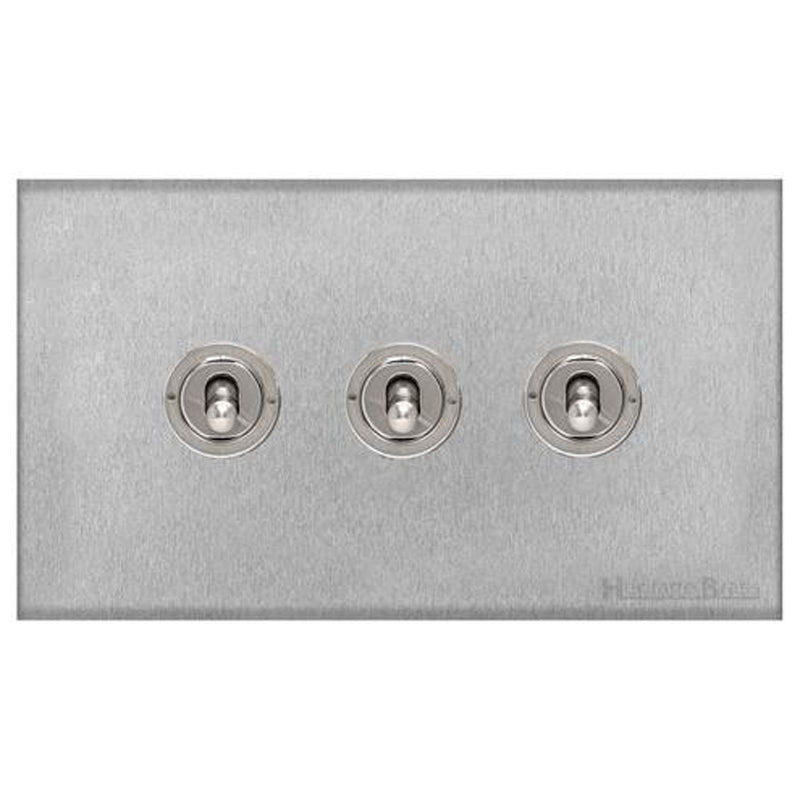 WINCHESTER 03 3G 2W TOGGLE SWITCH, 148x088mm SATIN CHROME by M MARCUS LTD