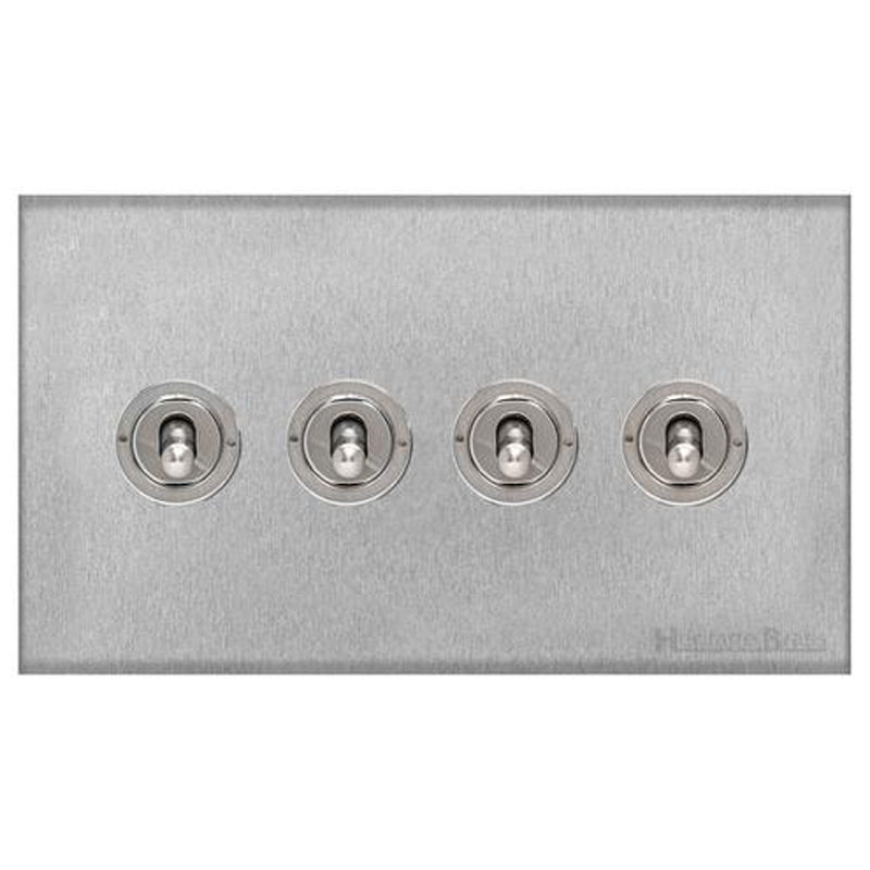 WINCHESTER 03 4G 2W TOGGLE SWITCH, 148x088mm SATIN CHROME by M MARCUS LTD