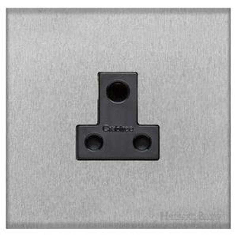 WINCHESTER 03 1G 5A 3PIN SOCKET, 088x088mm SATIN CHROME/BLACK by M MARCUS LTD