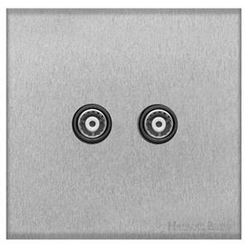 WINCHESTER 03 2G TV COAXIAL NON ISOLATED, 088x088mm SATIN CHROME/BLACK by M MARCUS LTD
