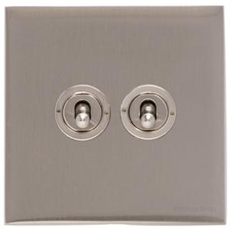 WINCHESTER 05 2G 2W TOGGLE SWITCH, 088x088mm SATIN NICKEL by M MARCUS LTD