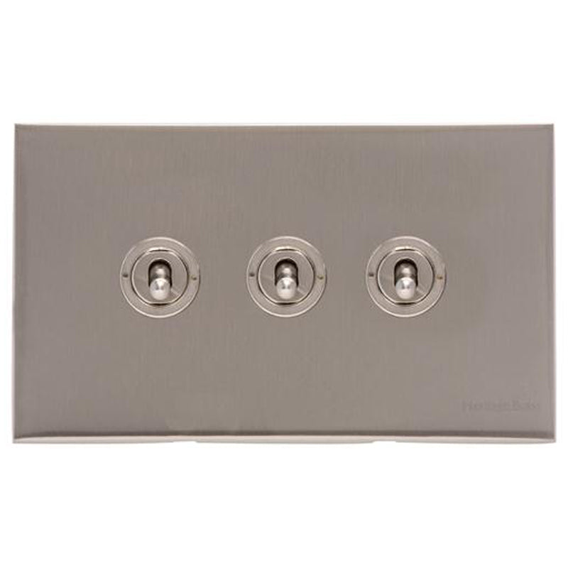 WINCHESTER 05 3G 2W TOGGLE SWITCH, 148x088mm SATIN NICKEL by M MARCUS LTD