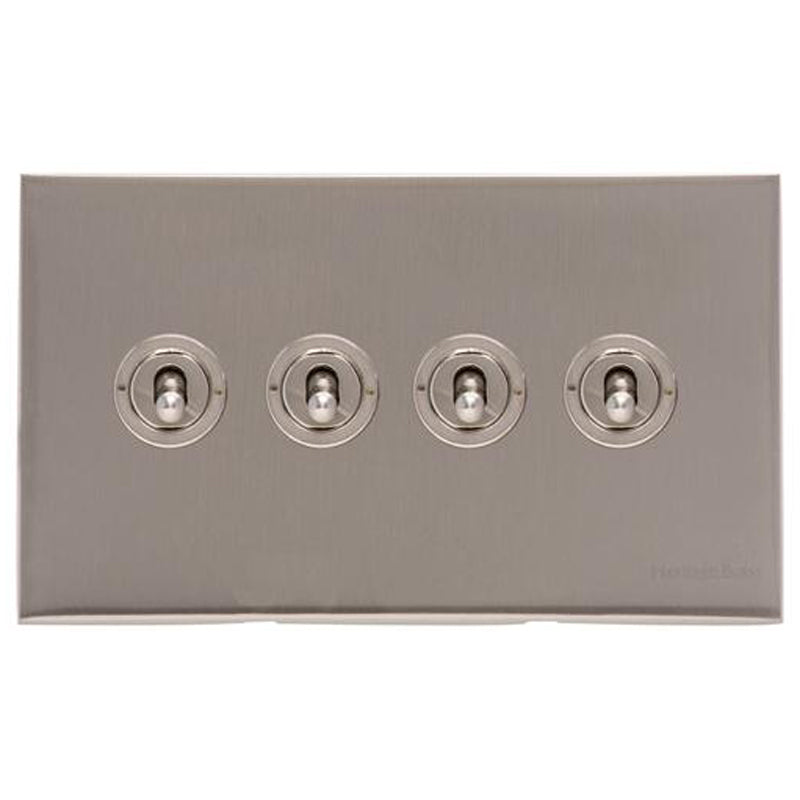 WINCHESTER 05 4G 2W TOGGLE SWITCH, 148x088mm SATIN NICKEL by M MARCUS LTD