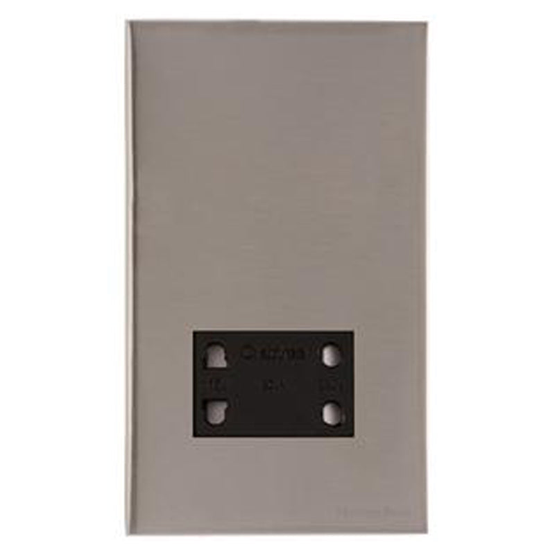 WINCHESTER 05 SHAVER SOCKET DUAL VOLTAGE, 088x148mm SATIN NICKEL/BLACK by M MARCUS LTD