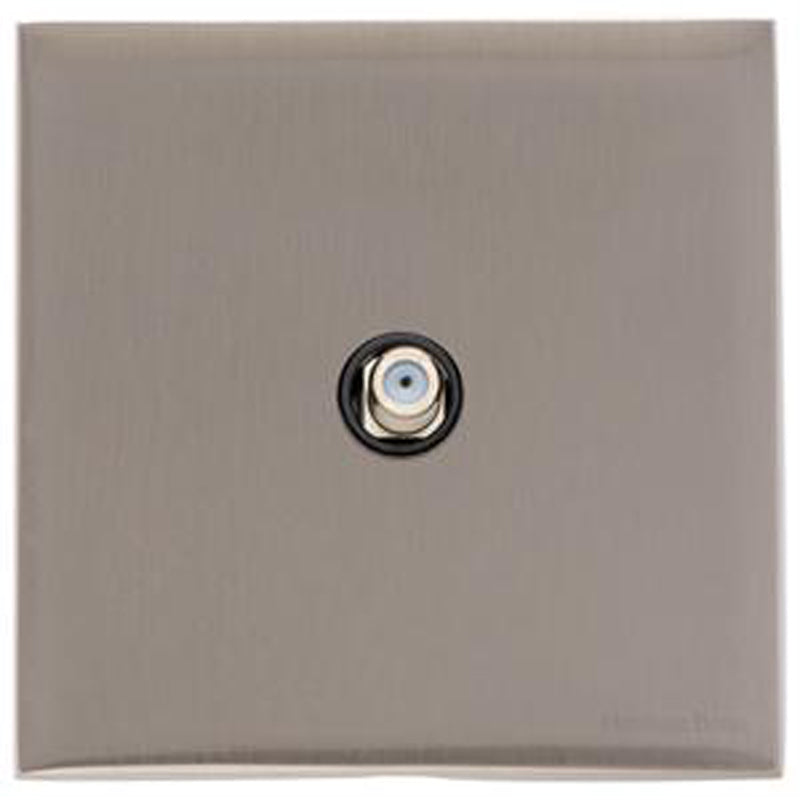 WINCHESTER 05 1G SATELLITE SOCKET, 088x088mm SATIN NICKEL/BLACK by M MARCUS LTD