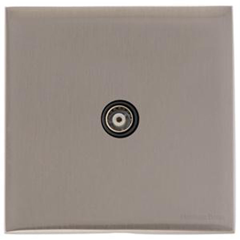 WINCHESTER 05 1G ISOLATED TV COAX, 088x088mm SATIN NICKEL/BLACK by M MARCUS LTD