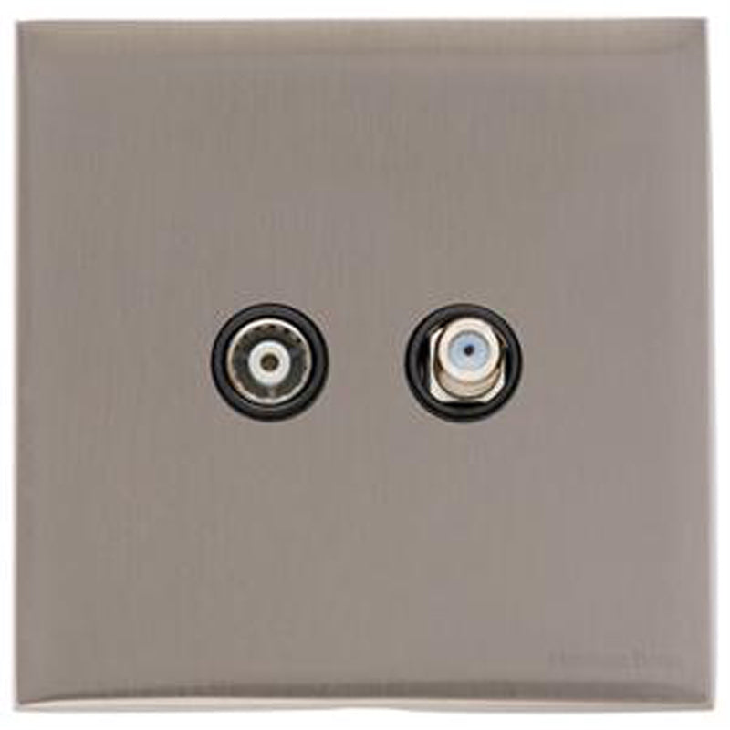 WINCHESTER 05 TV + SATELLITE, 088x088mm SATIN NICKEL/BLACK by M MARCUS LTD