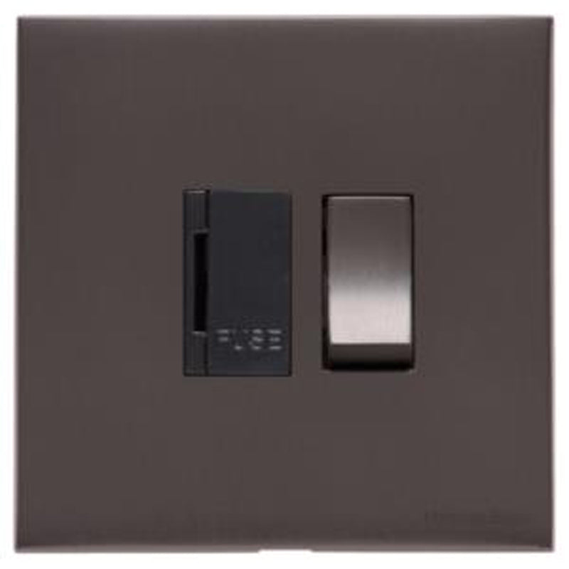 WINCHESTER 09 13A SWITCHED FUSED SPUR, 088x088mm MATT BRONZE/BLACK by M MARCUS LTD