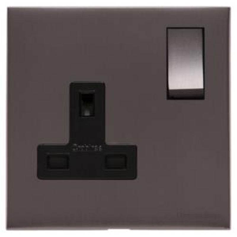 WINCHESTER 09 1G 13A SOCKET, 088x088mm MATT BRONZE/BLACK by M MARCUS LTD