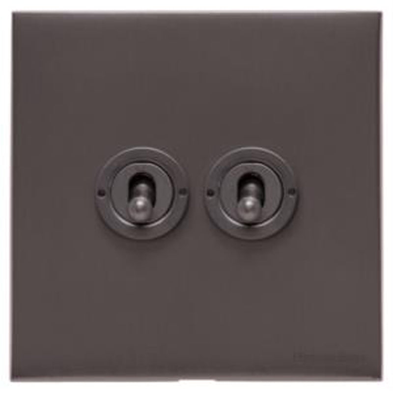 WINCHESTER 09 2G 2W TOGGLE SWITCH, 088x088mm MATT BRONZE by M MARCUS LTD