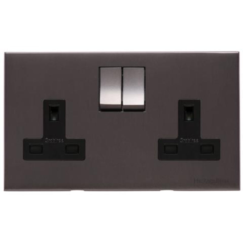 WINCHESTER 09 2G 13A SOCKET, 148x088mm MATT BRONZE/BLACK by M MARCUS LTD