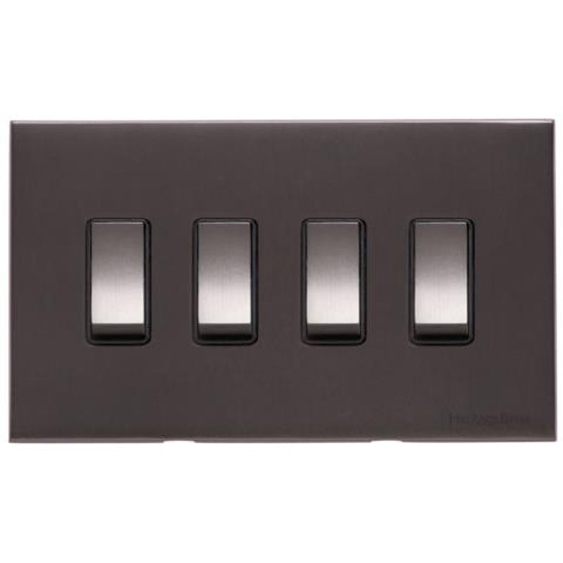 WINCHESTER 09 4G 2W ROCKER SWITCH, 148x088mm MATT BRONZE/BLACK by M MARCUS LTD