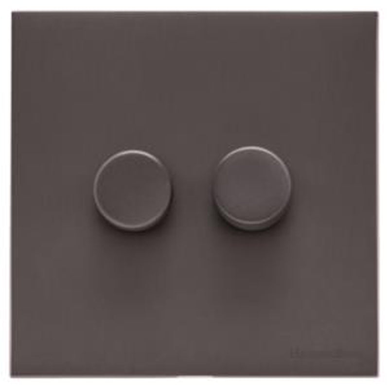 WINCHESTER 09 2G 2W DIMMER TRAILING EDGE, 088x088mm MATT BRONZE by M MARCUS LTD