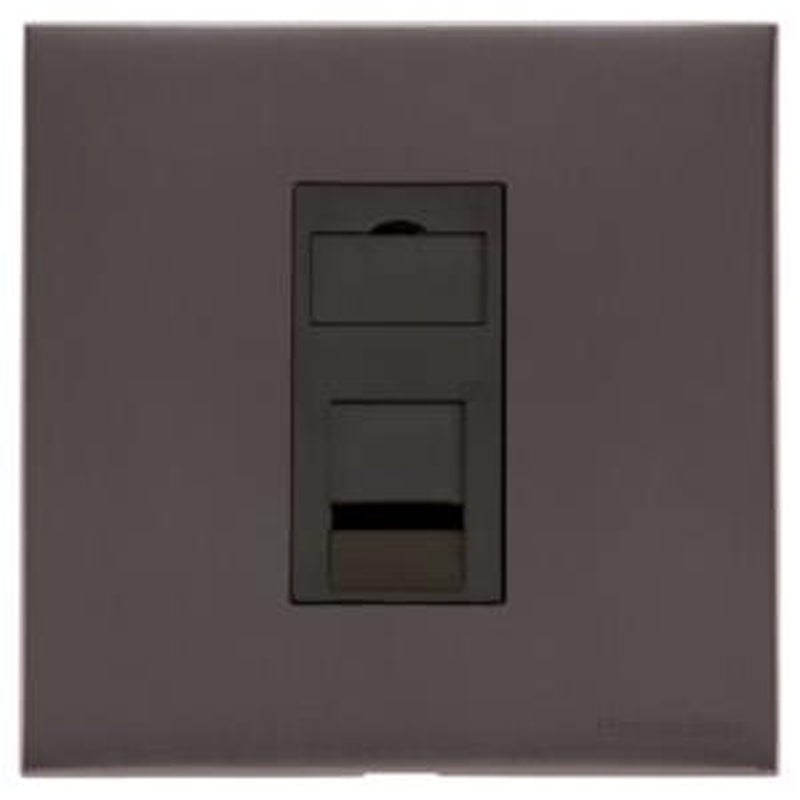 WINCHESTER 09 1G RJ45 DATA, 088x088mm MATT BRONZE/BLACK by M MARCUS LTD