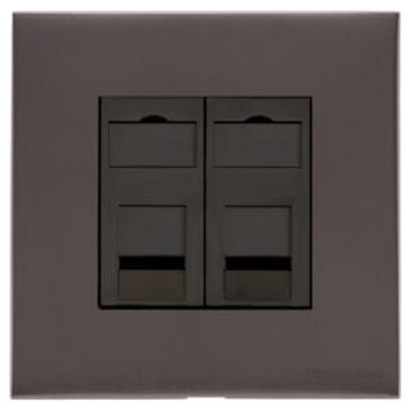 WINCHESTER 09 2G CAT6 DATA, 088x088mm MATT BRONZE/BLACK by M MARCUS LTD