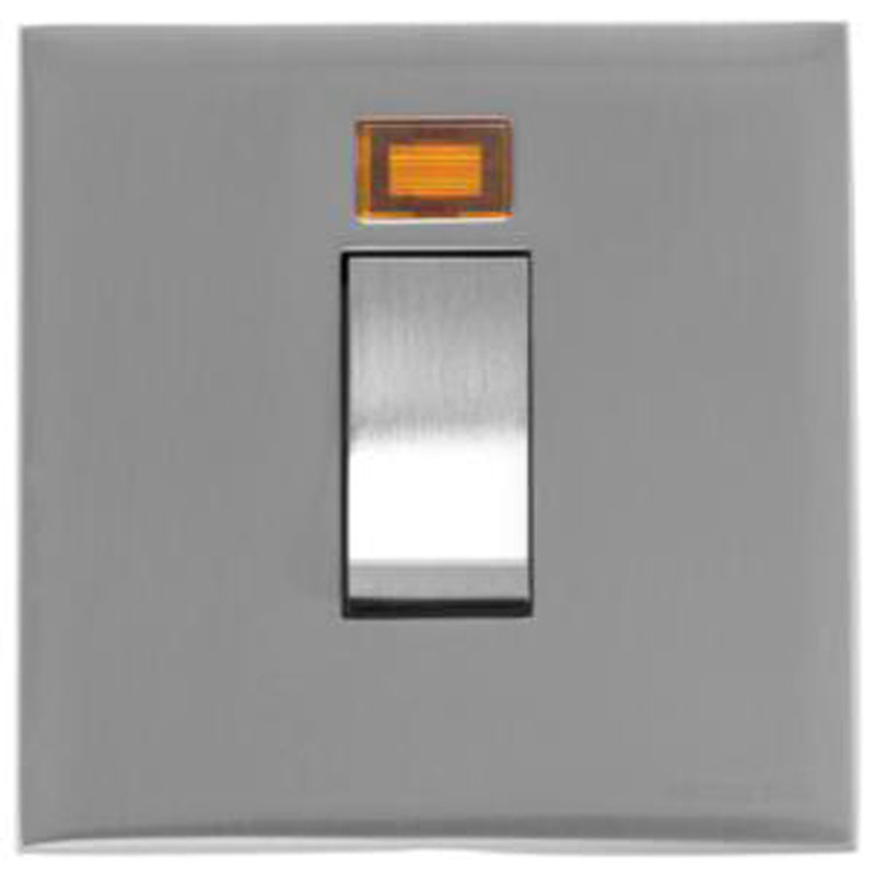 WINCHESTER 35 1G 45A SWITCH + NEON, 088x088mm SATIN CHROME/BLACK by M MARCUS LTD