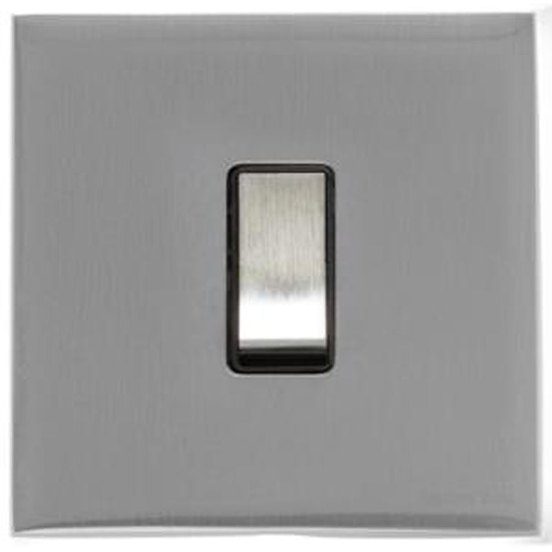 WINCHESTER 35 1G 20A DP SWITCH, 088x088mm SATIN CHROME/BLACK by M MARCUS LTD