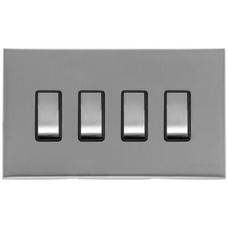 WINCHESTER 35 4G 2W SWITCH, 148x088mm SATIN CHROME/BLACK by M MARCUS LTD