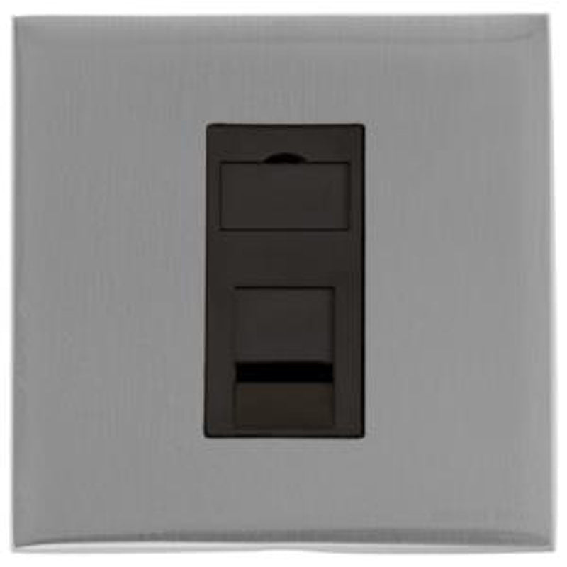 WINCHESTER 35 1G RJ45 DATA, 088x088mm SATIN CHROME/BLACK by M MARCUS LTD