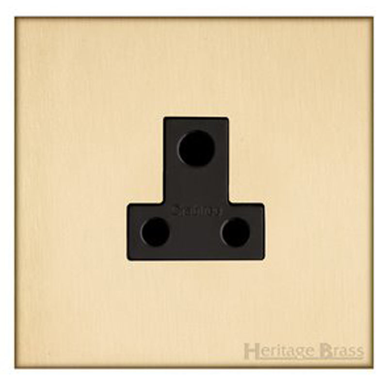 WINCHESTER 44 1G 5A 3PIN SOCKET, 088x088mm SATIN BRASS/BLACK by M MARCUS LTD
