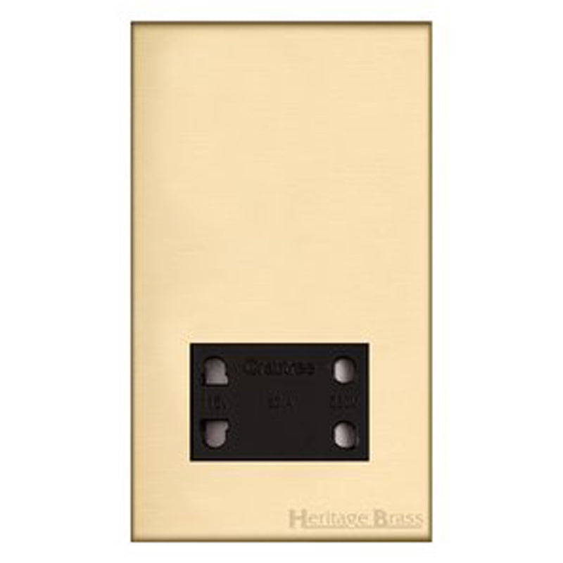 WINCHESTER 44 SHAVER SOCKET 110/240V, 088x148mm SATIN BRASS/BLACK by M MARCUS LTD
