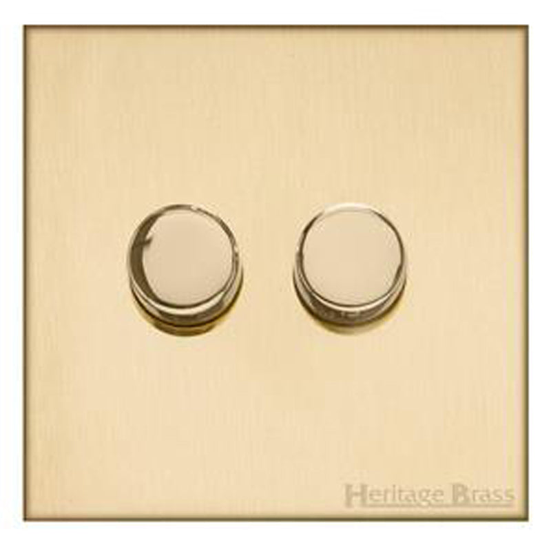 WINCHESTER 44 2G 2W DIMMER TRAILING EDGE, 088x088mm SATIN BRASS by M MARCUS LTD