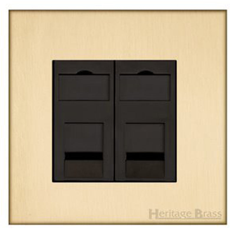 WINCHESTER 44 2G RJ45 DATA, 088x088mm SATIN BRASS/BLACK by M MARCUS LTD