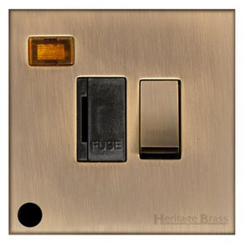 WINCHESTER 91 SWITCH SPUR WITH FLEX AND NEON, 088x088mm ANTIQUE BRASS/BLACK by M MARCUS LTD