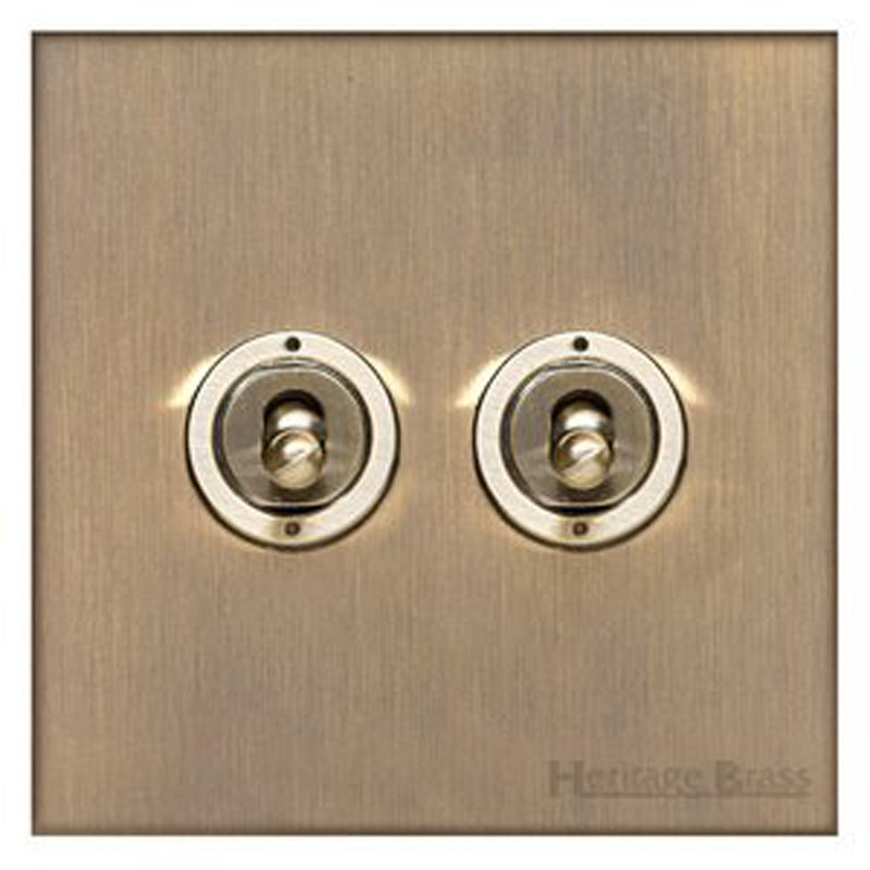 WINCHESTER 91 2G 2W TOGGLE SWITCH, 088x088mm ANTIQUE BRASS by M MARCUS LTD