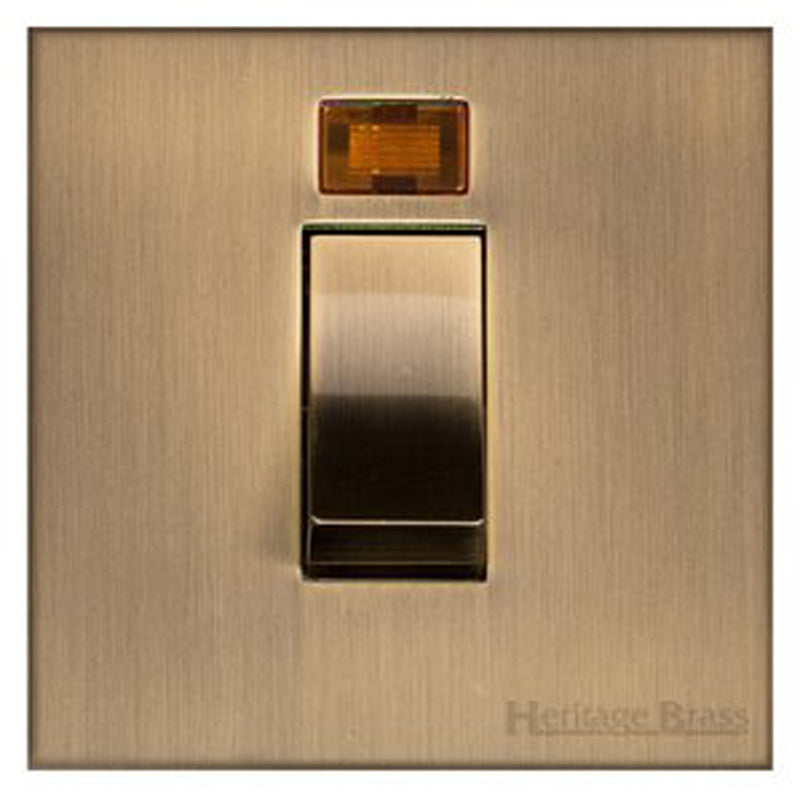 WINCHESTER 91 1G 45A SWITCH + NEON, 088x088mm ANTIQUE BRASS/BLACK by M MARCUS LTD