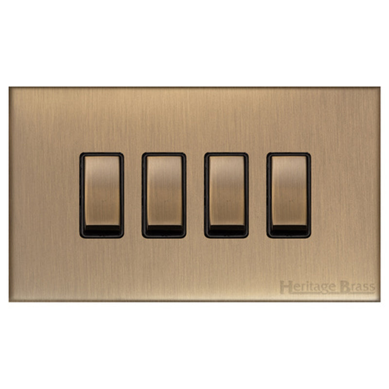 WINCHESTER 91 4G 2W SWITCH, 148x088mm ANTIQUE BRASS/BLACK by M MARCUS LTD