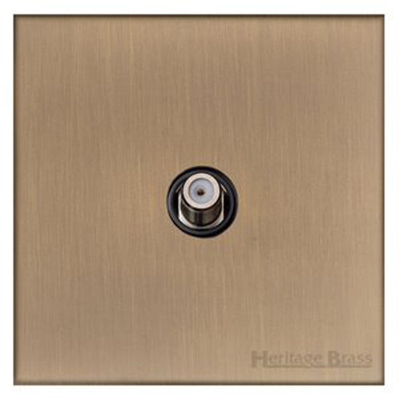 WINCHESTER 91 1G SATELLITE SOCKET, 088x088mm ANTIQUE BRASS/BLACK by M MARCUS LTD