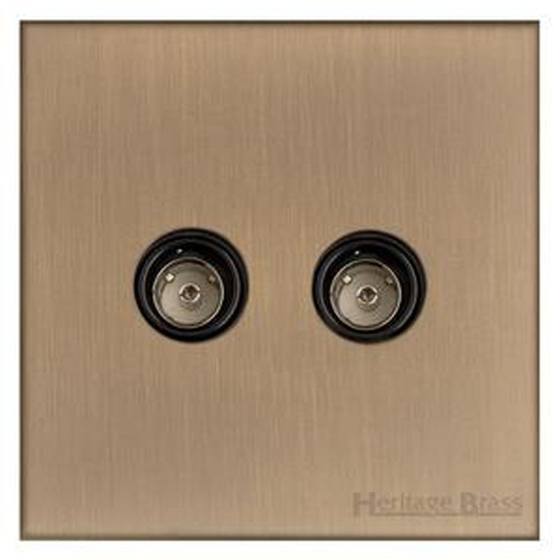 WINCHESTER 91 TV/FM DIPLEXED, 088x088mm ANTIQUE BRASS/BLACK by M MARCUS LTD