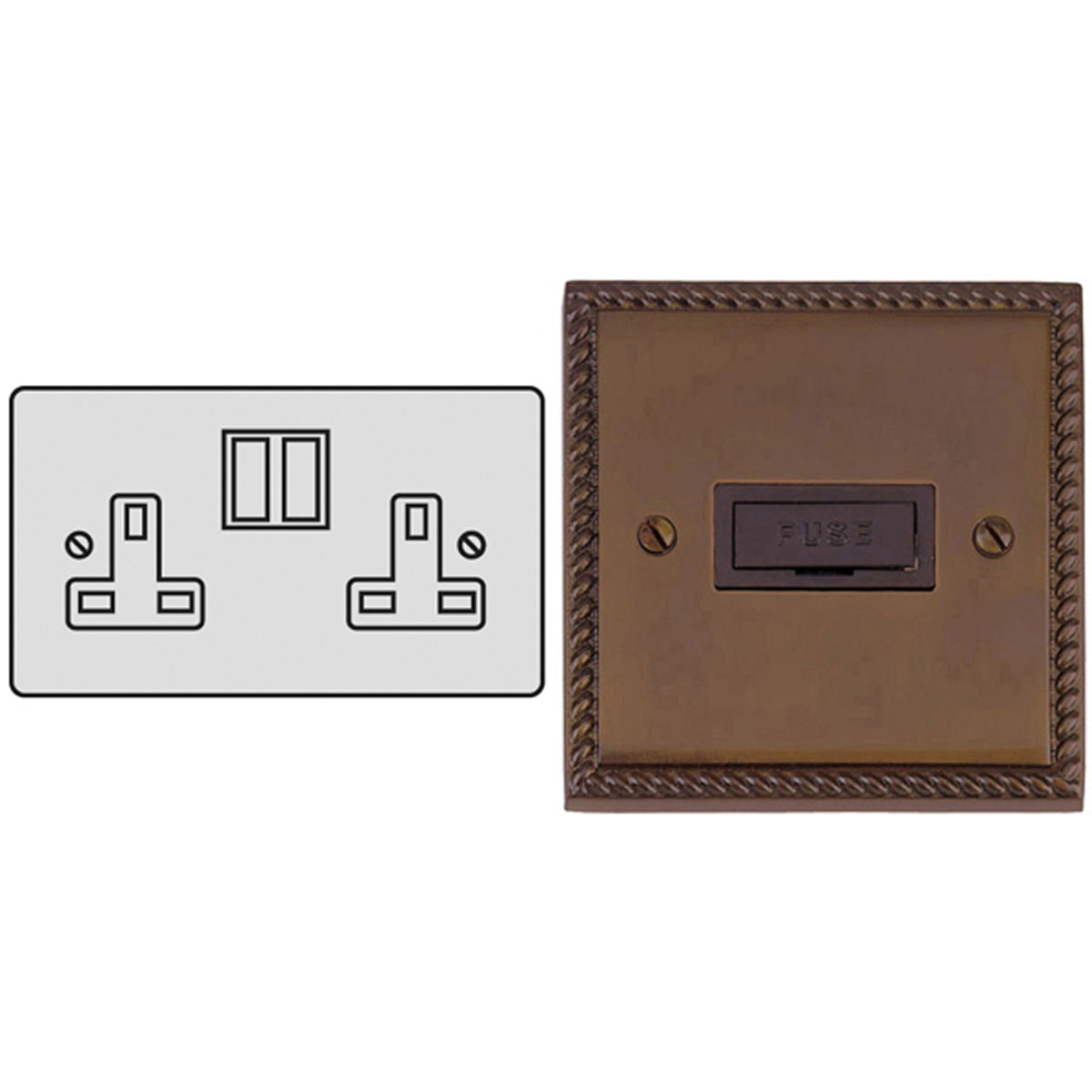 CON S/SOCKET 13A DBL GBZ/BLK – LFM242D