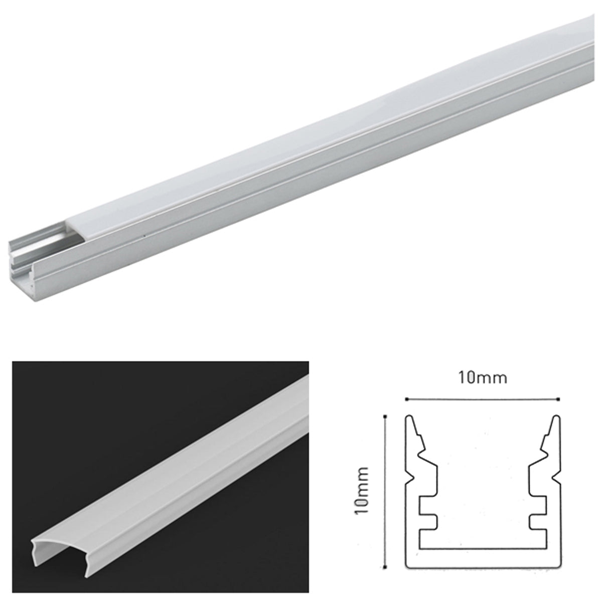 J10SQ LED PROF SET 2500x10 ALU/OPL by LEYTON LIGHTING