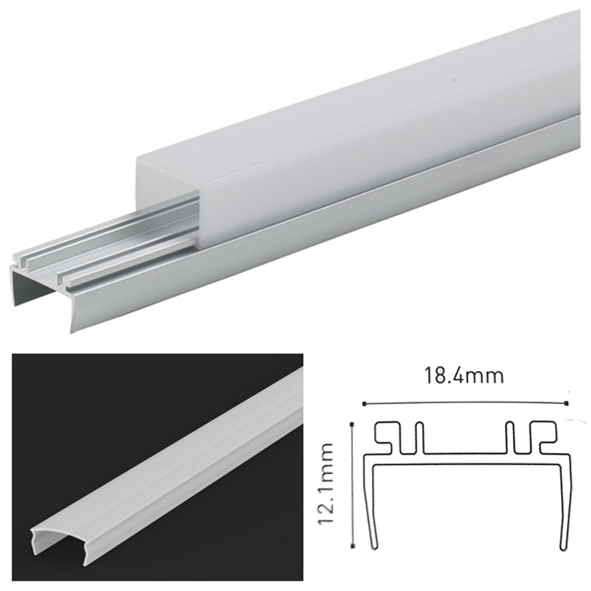 JB18 LED PROF SET 2500x18.4 ALU/OPL by LEYTON LIGHTING