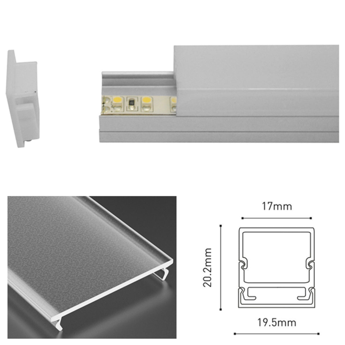 JSS LED PROF SET 2500x19.5 ALU/FRS by LEYTON LIGHTING