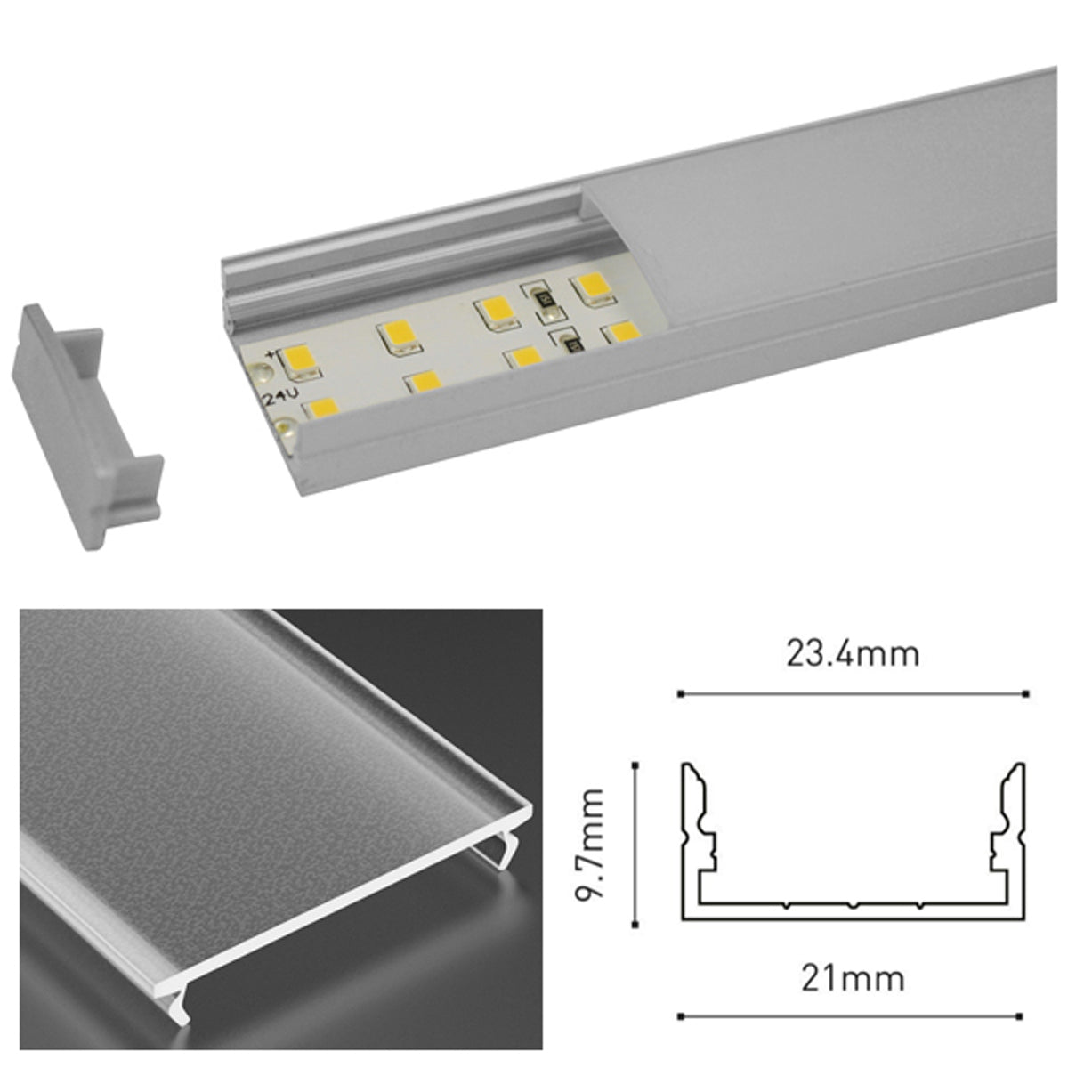 JDS LED PROF SET 2500x23.4 ALU/FRS by LEYTON LIGHTING