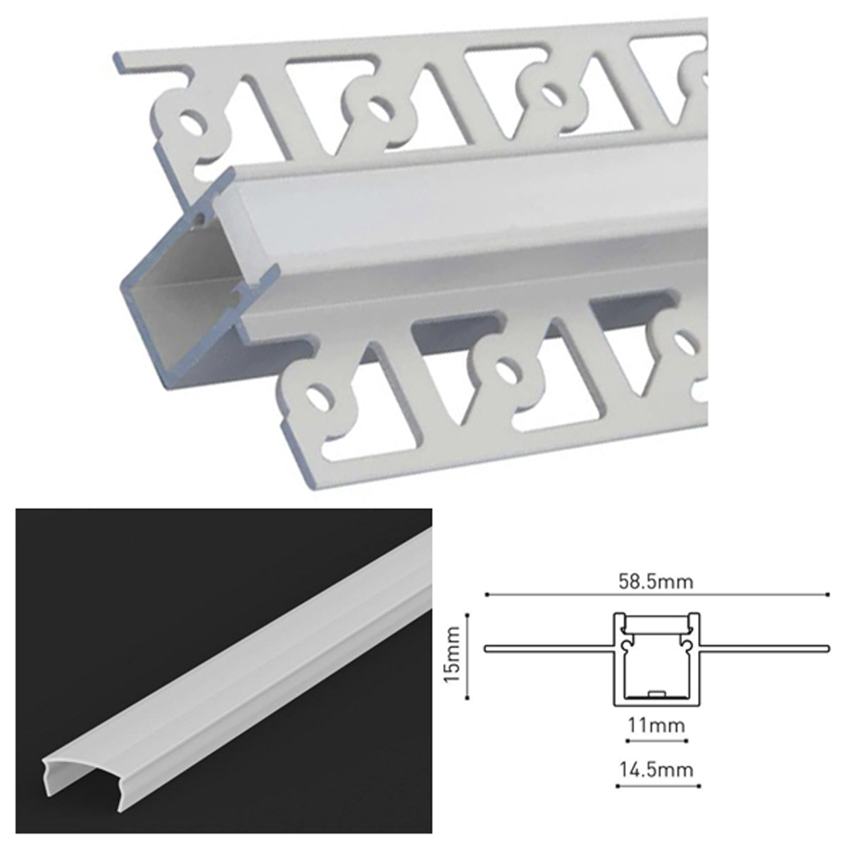TNW LED PROF SET 2000x58.5 ALU/OPL by LEYTON LIGHTING