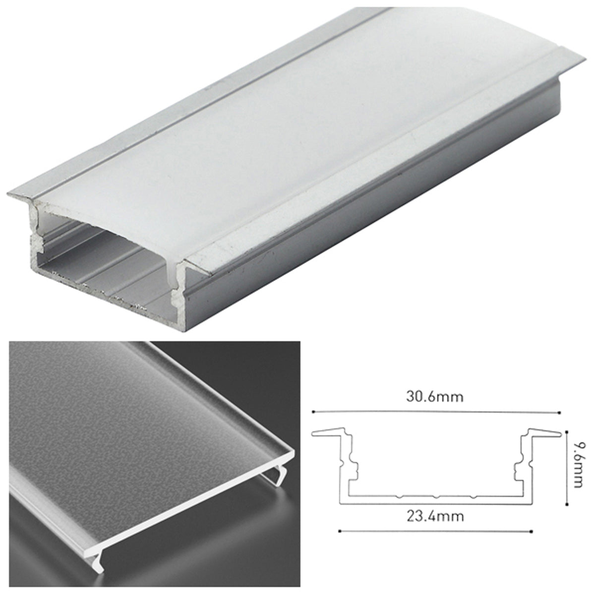 JRW LED PROF SET 2500x30.6 ALU/FRS by LEYTON LIGHTING